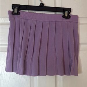 Daisy Purple Mini Skater Skirt with Pleats